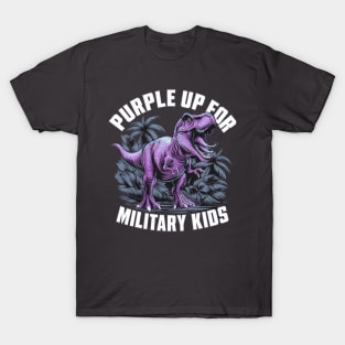 Dino Might: Roaring Support for Military Kids T-Shirt